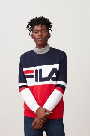 FILA Freddie Sweatshirts Red / White,Mens Clothing | CA.THVJDR821